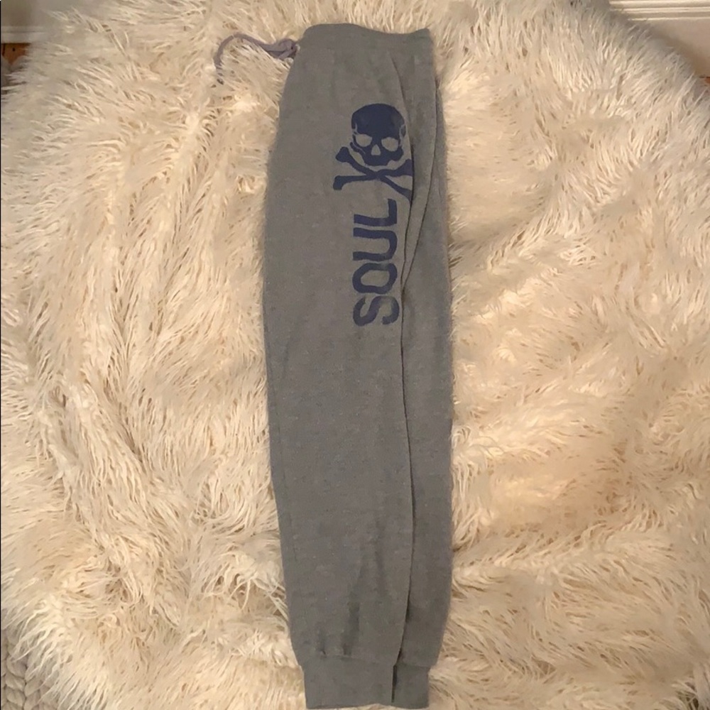 Gray SoulCycle soft joggers